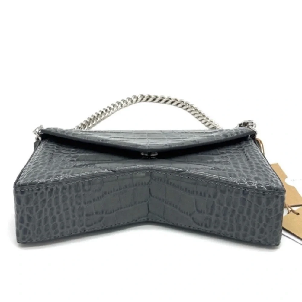 Michael Kors Collection Manhattan Medium Crocodile Embossed Patent Leather Bag